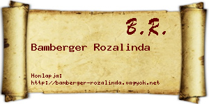 Bamberger Rozalinda névjegykártya